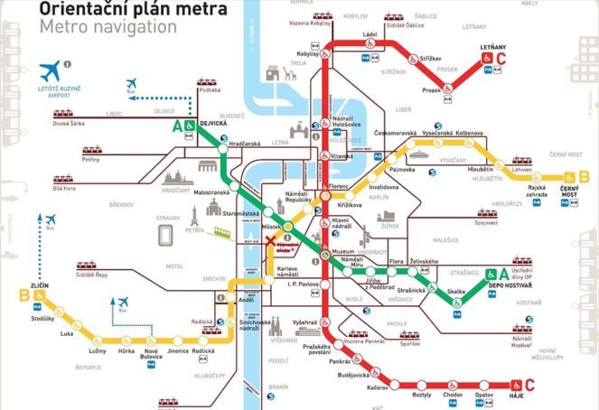Схема метро Праги