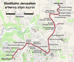 Схема трамвая в Єрусалимі