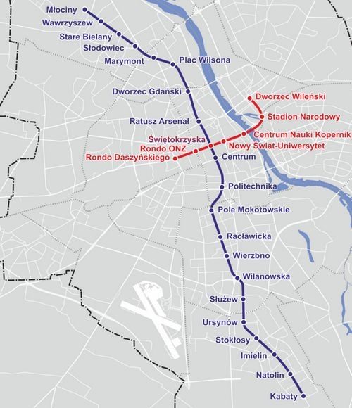схема метро Варшави